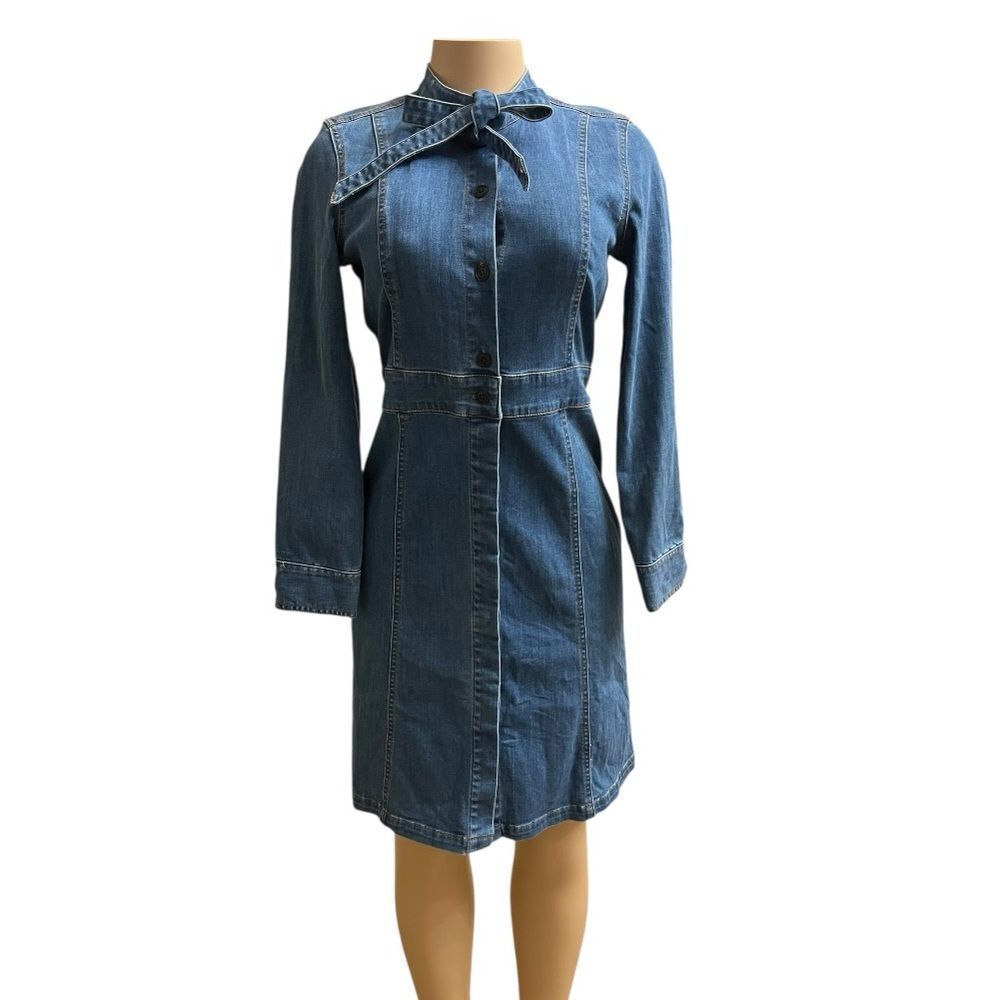 Madewell Blue Long Sleeve Denim Dress